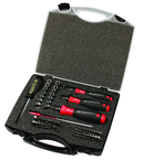 59 Piece - Torque Control - #28589 - Includes: Torque handle 10-50 Inch/Lbs; 5-10 Inch/Lbs and 15-80 Inch lbs. Hex; Torx®; Phillips; Slotted; Pozi Bits and Sockets in Storage Case - A1 Tooling