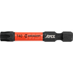 Crescent - Torx Screwdriver Bits; Type: Bit ; Drive Size (Inch): 1/4 ; Style: Power Bit ; Torx Size: T40 ; Overall Length Range: 1" - Exact Industrial Supply