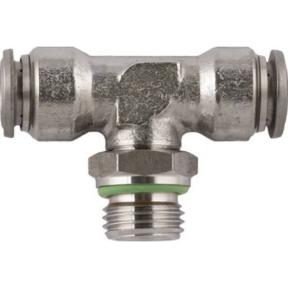 Aignep USA - Metal Push-To-Connect Tube Fittings; Type: Male Swivel Branch Tee ; Tube Outside Diameter (mm): 4 ; Maximum Working Pressure: 290.000 ; Connection Style: Push to Connect ; Connection Type: Push to Connect ; Material: 316L Stainless Steel - Exact Industrial Supply