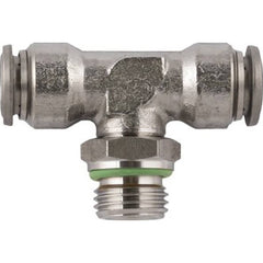 Aignep USA - Metal Push-To-Connect Tube Fittings; Type: Male Swivel Branch Tee ; Tube Outside Diameter (mm): 10 ; Maximum Working Pressure: 290.000 ; Connection Style: Push to Connect ; Connection Type: Push to Connect ; Material: 316L Stainless Steel - Exact Industrial Supply