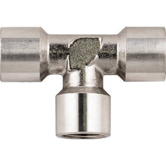 Aignep USA - Stainless Steel Pipe Fittings; Type: Female Tee ; Fitting Size: 3/8 ; End Connections: BSPP ; Material Grade: 316L Stainless Steel ; Pressure Rating (psi): 290 - Exact Industrial Supply