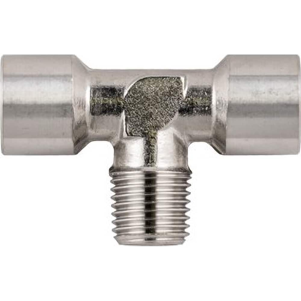 Aignep USA - Stainless Steel Pipe Fittings; Type: Female Tee w/Male Center Leg ; Fitting Size: 1/4 ; End Connections: BSPT x BSPP ; Material Grade: 316L Stainless Steel ; Pressure Rating (psi): 290 - Exact Industrial Supply