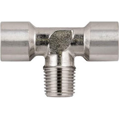 Aignep USA - Stainless Steel Pipe Fittings; Type: Female Tee w/Male Center Leg ; Fitting Size: 3/8 ; End Connections: BSPT x BSPP ; Material Grade: 316L Stainless Steel ; Pressure Rating (psi): 290 - Exact Industrial Supply