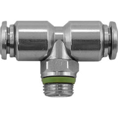 Aignep USA - Metal Push-To-Connect Tube Fittings; Type: Male Swivel Branch Tee ; Tube Outside Diameter (mm): 6 ; Maximum Working Pressure: 290.000 ; Connection Style: Push to Connect ; Connection Type: Push to Connect ; Material: 316L Stainless Steel - Exact Industrial Supply