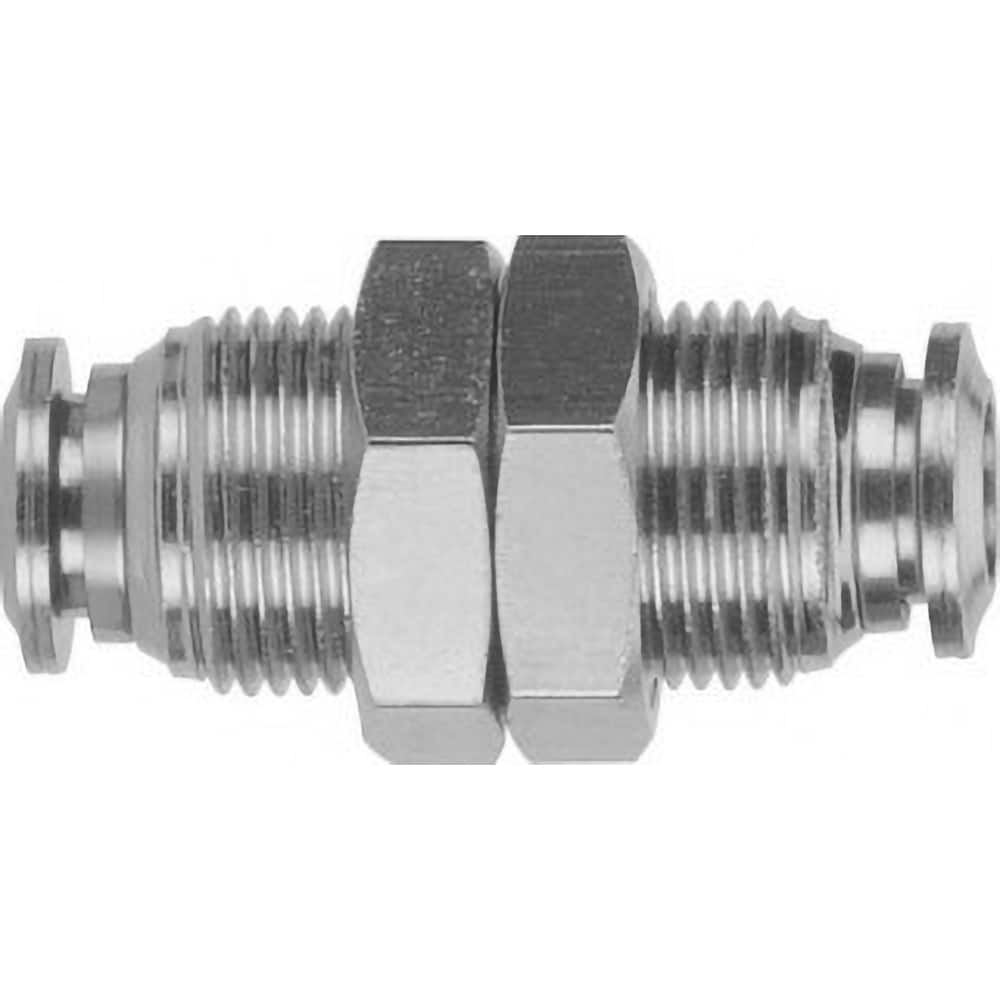 Aignep USA - Metal Push-To-Connect Tube Fittings; Type: Bulkhead Union ; Tube Outside Diameter (Inch): 3/8 ; Maximum Working Pressure: 290.000 ; Connection Style: Push to Connect ; Connection Type: Push to Connect ; Material: 316L Stainless Steel - Exact Industrial Supply