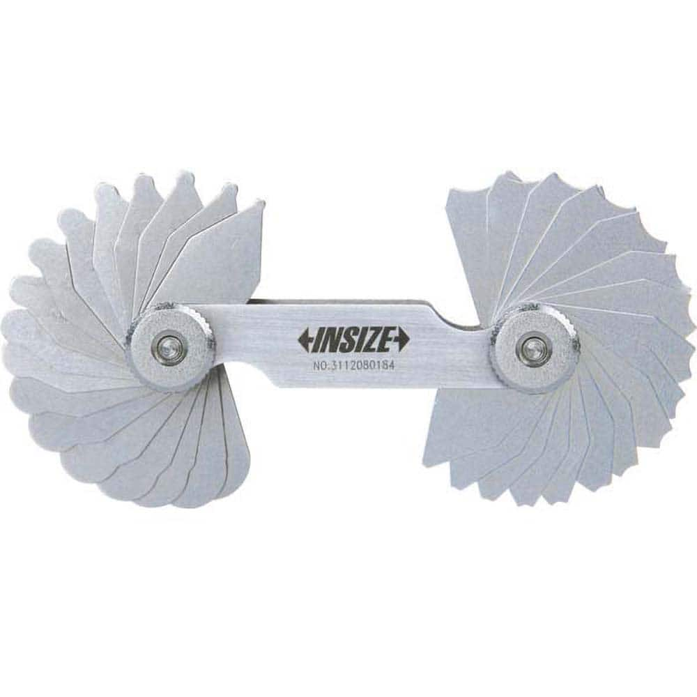 Insize USA LLC - Radius Gage Sets; Minimum Radius (Inch): 17/32 ; Maximum Radius (Inch): 1 ; Number of Pieces: 16 ; Material: Medium Carbon Steel - Exact Industrial Supply