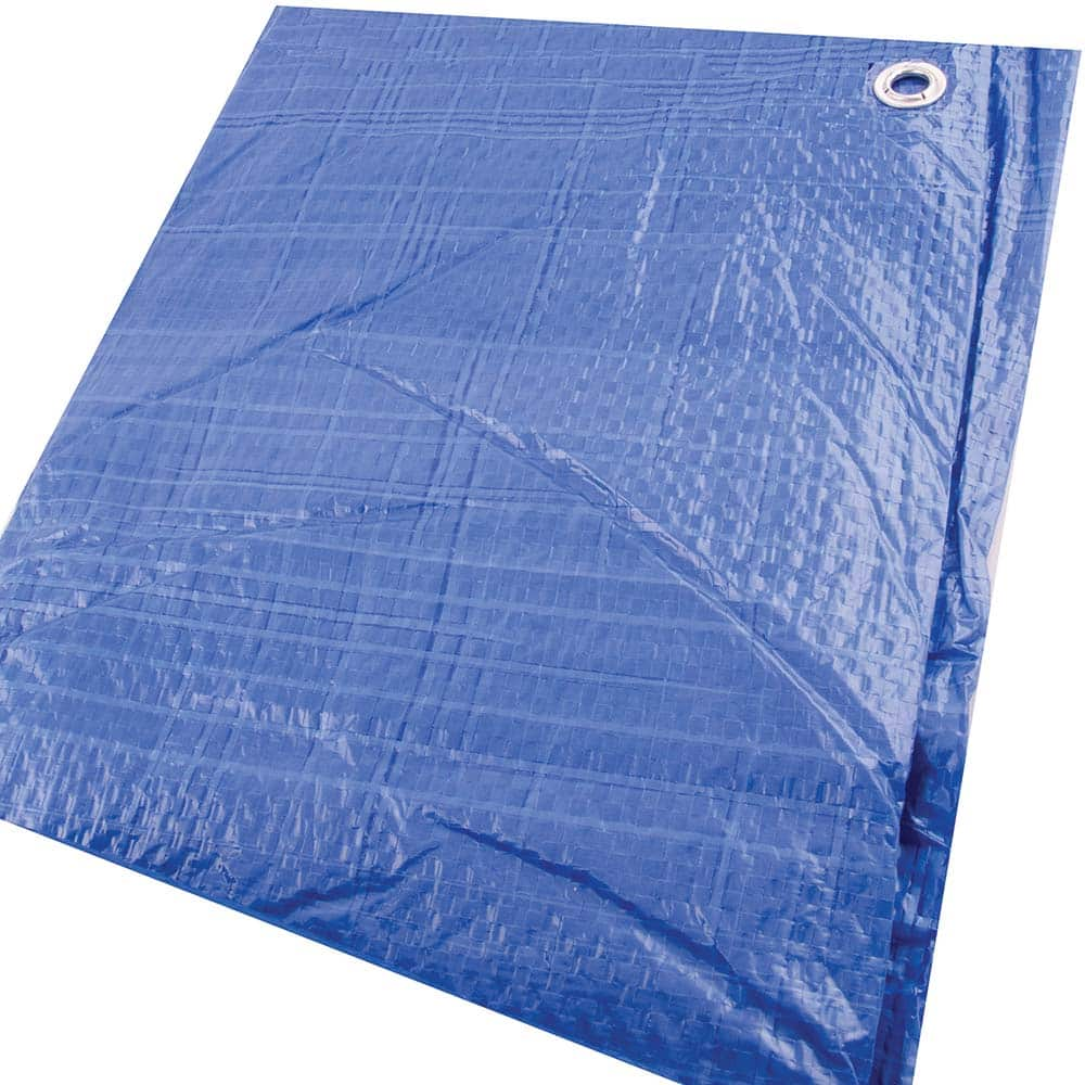 Erickson Manufacturing - Tarps & Dust Covers; Material: Polyethylene ; Width (Feet): 12.00 ; Grommet: Yes ; Color: Blue ; Length: 16 - Exact Industrial Supply