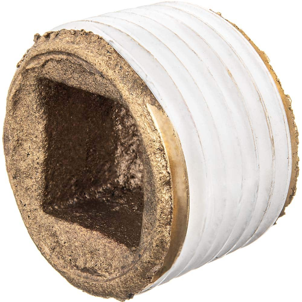 USA Sealing - Brass & Chrome Pipe Fittings; Type: Square Socket Plug ; Fitting Size: 1-1/2 ; End Connections: MBSPT w/Thread Sealant ; Material: Brass ; Pressure Rating (psi): 125 ; Finish/Coating: Uncoated - Exact Industrial Supply