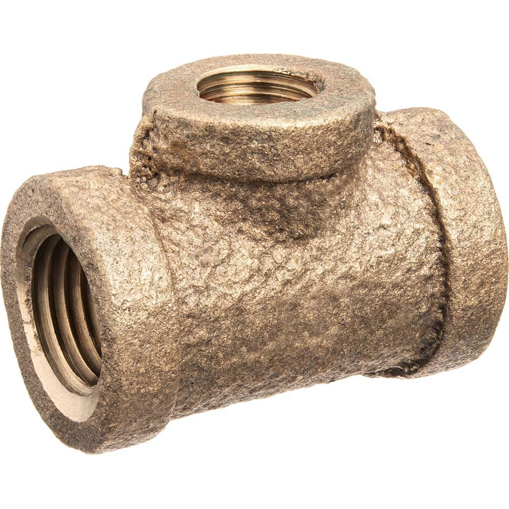 USA Sealing - Brass & Chrome Pipe Fittings; Type: Reducing Branch Tee ; Fitting Size: 3/4 x 3/4 x 1/2 ; End Connections: FNPT x FNPT x FNPT ; Material: Brass ; Pressure Rating (psi): 125 ; Finish/Coating: Uncoated - Exact Industrial Supply