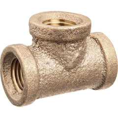 USA Sealing - Brass & Chrome Pipe Fittings; Type: Tee ; Fitting Size: 1/4 x 1/4 x 1/4 ; End Connections: FBSPT x FBSPT x FBSPT ; Material: Brass ; Pressure Rating (psi): 125 ; Finish/Coating: Uncoated - Exact Industrial Supply