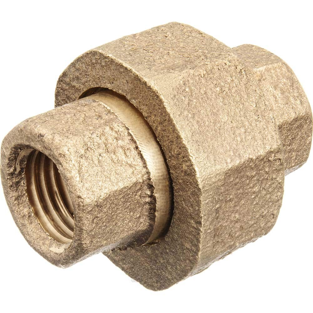 USA Sealing - Brass & Chrome Pipe Fittings; Type: Union ; Fitting Size: 1/2 x 1/2 ; End Connections: FBSPT x FBSPT ; Material: Brass ; Pressure Rating (psi): 125 ; Finish/Coating: Uncoated - Exact Industrial Supply