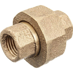 USA Sealing - Brass & Chrome Pipe Fittings; Type: Union ; Fitting Size: 1/8 x 1/8 ; End Connections: FBSPT x FBSPT ; Material: Brass ; Pressure Rating (psi): 125 ; Finish/Coating: Uncoated - Exact Industrial Supply