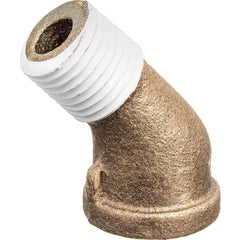 USA Sealing - Brass & Chrome Pipe Fittings; Type: 45 Street Elbow ; Fitting Size: 3/4 x 3/4 ; End Connections: FNPT x MNPT w/Thread Sealant ; Material: Brass ; Pressure Rating (psi): 125 ; Finish/Coating: Uncoated - Exact Industrial Supply