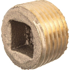 USA Sealing - Brass & Chrome Pipe Fittings; Type: Square Socket Plug ; Fitting Size: 2 ; End Connections: MBSPT ; Material: Brass ; Pressure Rating (psi): 125 ; Finish/Coating: Uncoated - Exact Industrial Supply