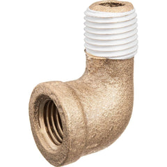 USA Sealing - Brass & Chrome Pipe Fittings; Type: Street Elbow ; Fitting Size: 1/4 x 1/4 ; End Connections: FNPT x MNPT w/Thread Sealant ; Material: Brass ; Pressure Rating (psi): 125 ; Finish/Coating: Uncoated - Exact Industrial Supply