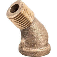 USA Sealing - Brass & Chrome Pipe Fittings; Type: 45 Street Elbow ; Fitting Size: 1/4 x 1/4 ; End Connections: FNPT x MNPT ; Material: Brass ; Pressure Rating (psi): 125 ; Finish/Coating: Uncoated - Exact Industrial Supply