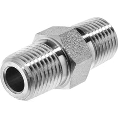 USA Sealing - Stainless Steel Pipe Fittings; Type: Hex Nipple ; Fitting Size: 1/2 x 1/2 ; End Connections: MNPT x MNPT ; Material Grade: 304 ; Pressure Rating (psi): 7200 ; Length (Inch): 4 - Exact Industrial Supply