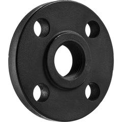 USA Sealing - Black & Galvanized Flanges; Style: Threaded ; Pipe Size: 1-1/2 (Inch); Outside Diameter (Inch): 6-1/8 ; Distance Across Bolt Hole Centers: 4-1/2 (Inch); Pressure Rating (psi): 600 ; Number of Holes: 4.000 - Exact Industrial Supply