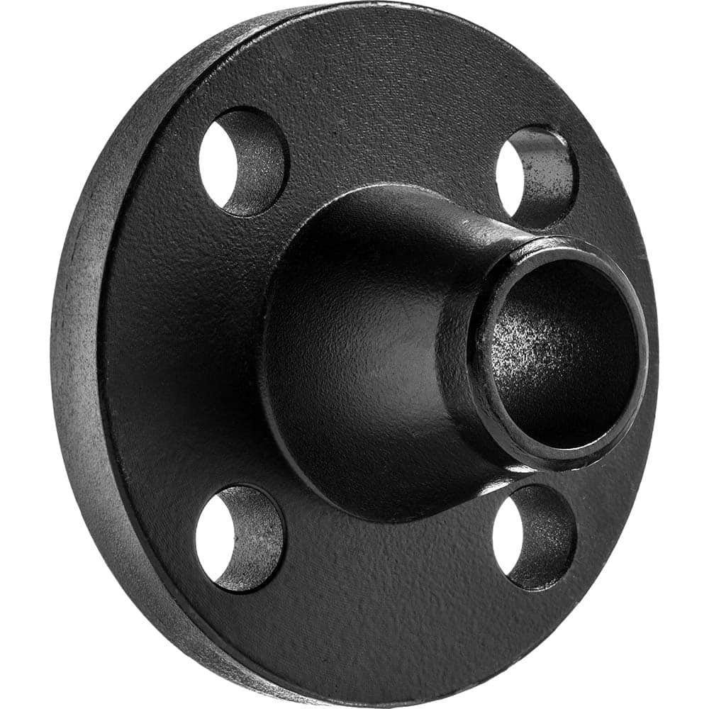 USA Sealing - Black & Galvanized Flanges; Style: Butt Weld ; Pipe Size: 1-1/2 (Inch); Outside Diameter (Inch): 5 ; Distance Across Bolt Hole Centers: 3-7/8 (Inch); Pressure Rating (psi): 150 ; Number of Holes: 4.000 - Exact Industrial Supply