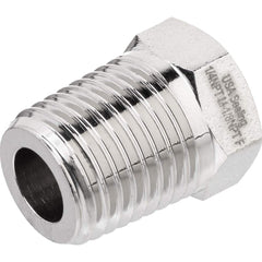 USA Sealing - Brass & Chrome Pipe Fittings; Type: Hex Bushing ; Fitting Size: 1/2 x 3/8 ; End Connections: MNPTF x FNPTF ; Material: Brass ; Pressure Rating (psi): 1000 ; Finish/Coating: Nickel Plated - Exact Industrial Supply