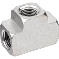 USA Sealing - Brass & Chrome Pipe Fittings; Type: Tee ; Fitting Size: 3/8 x 3/8 x 3/8 ; End Connections: FNPTF x FNPTF x FNPTF ; Material: Brass ; Pressure Rating (psi): 1000 ; Finish/Coating: Nickel Plated - Exact Industrial Supply