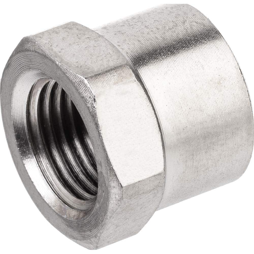 USA Sealing - Brass & Chrome Pipe Fittings; Type: Cap ; Fitting Size: 3/8 x 3/8 ; End Connections: FNPTF x FNPTF ; Material: Brass ; Pressure Rating (psi): 1000 ; Finish/Coating: Nickel Plated - Exact Industrial Supply