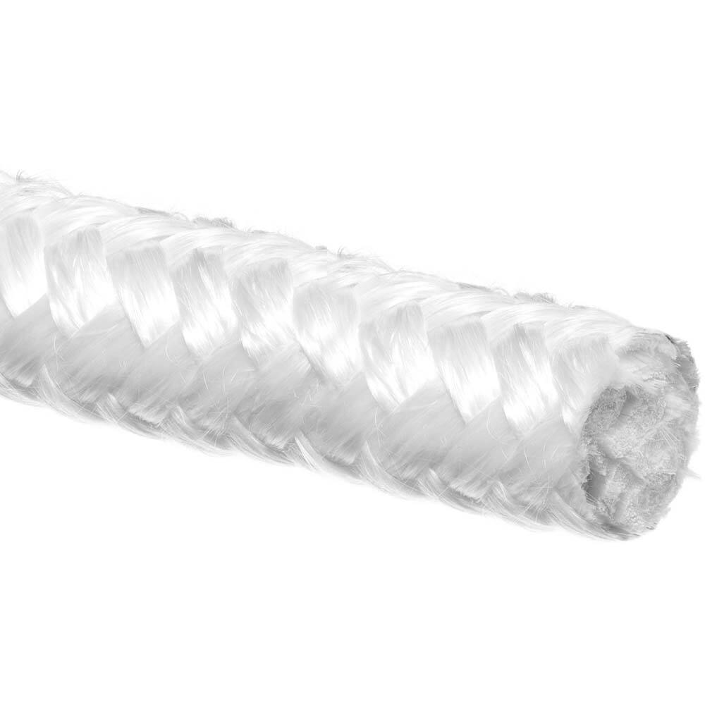 USA Sealing - Rope Gasketing; Material: Fiberglass Fiber ; Diameter (Inch): 1/4 ; Color: White - Exact Industrial Supply