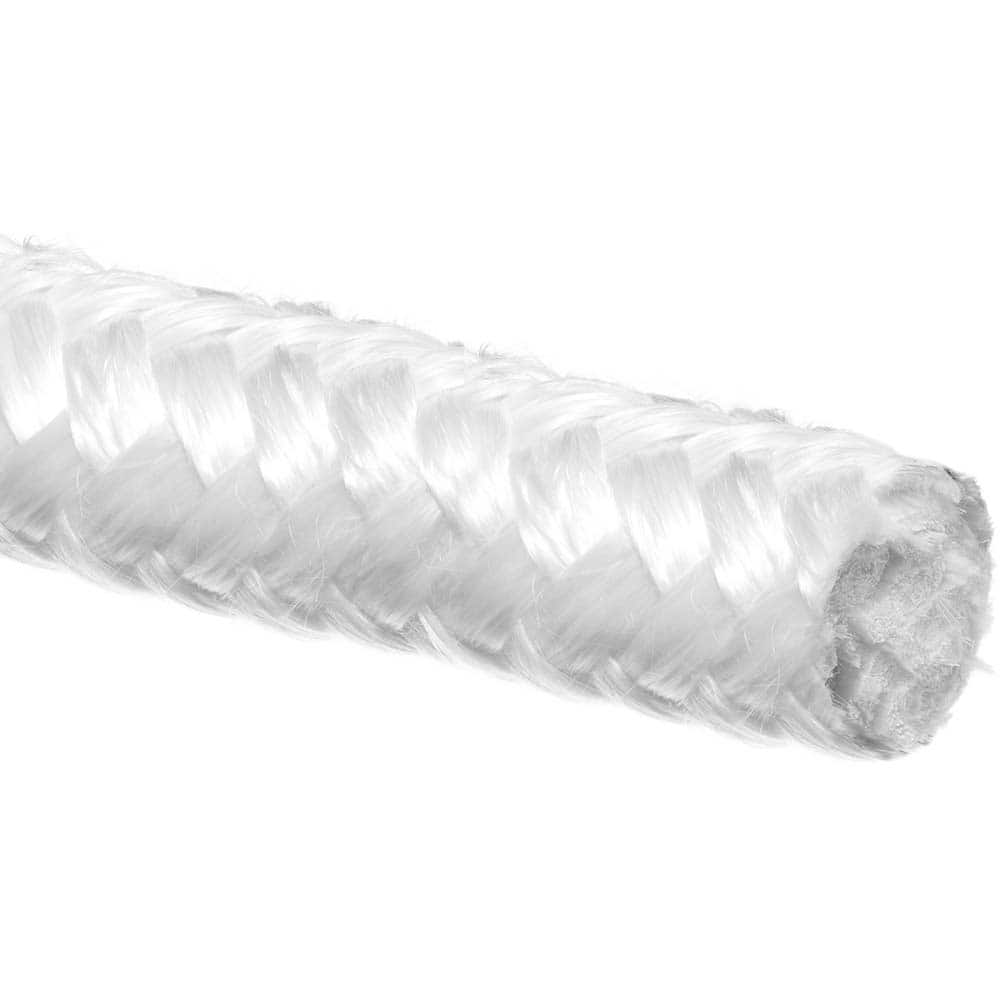 USA Sealing - Rope Gasketing; Material: Fiberglass Fiber ; Diameter (Inch): 1/4 ; Color: White - Exact Industrial Supply