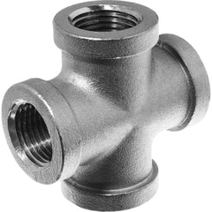 USA Sealing - Stainless Steel Pipe Fittings; Type: Cross ; Fitting Size: 1/2 x 1/2 x 1/2 x 1/2 ; End Connections: FBSPT x FBSPT x FBSPT x FBSPT ; Material Grade: 304 ; Pressure Rating (psi): 150 - Exact Industrial Supply