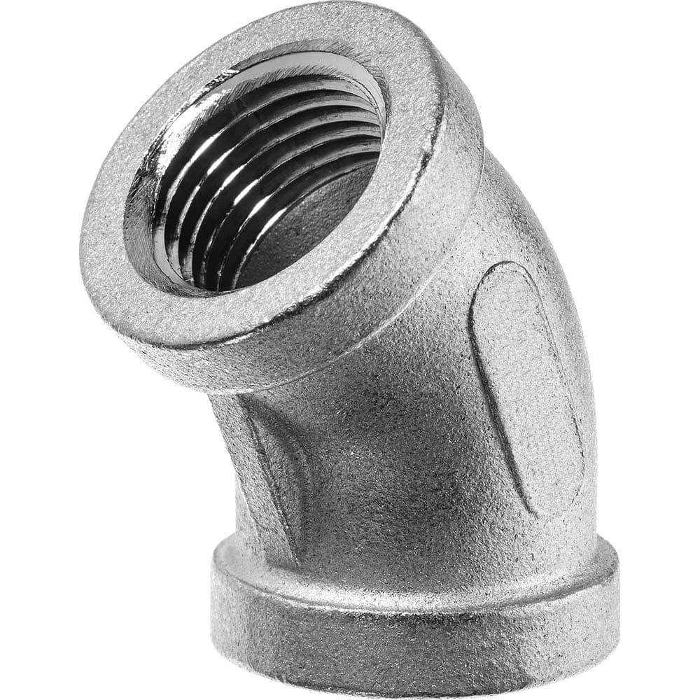 USA Sealing - Stainless Steel Pipe Fittings; Type: 45 Elbow ; Fitting Size: 1 x 1 ; End Connections: FBSPT x FBSPT ; Material Grade: 304 ; Pressure Rating (psi): 150 - Exact Industrial Supply