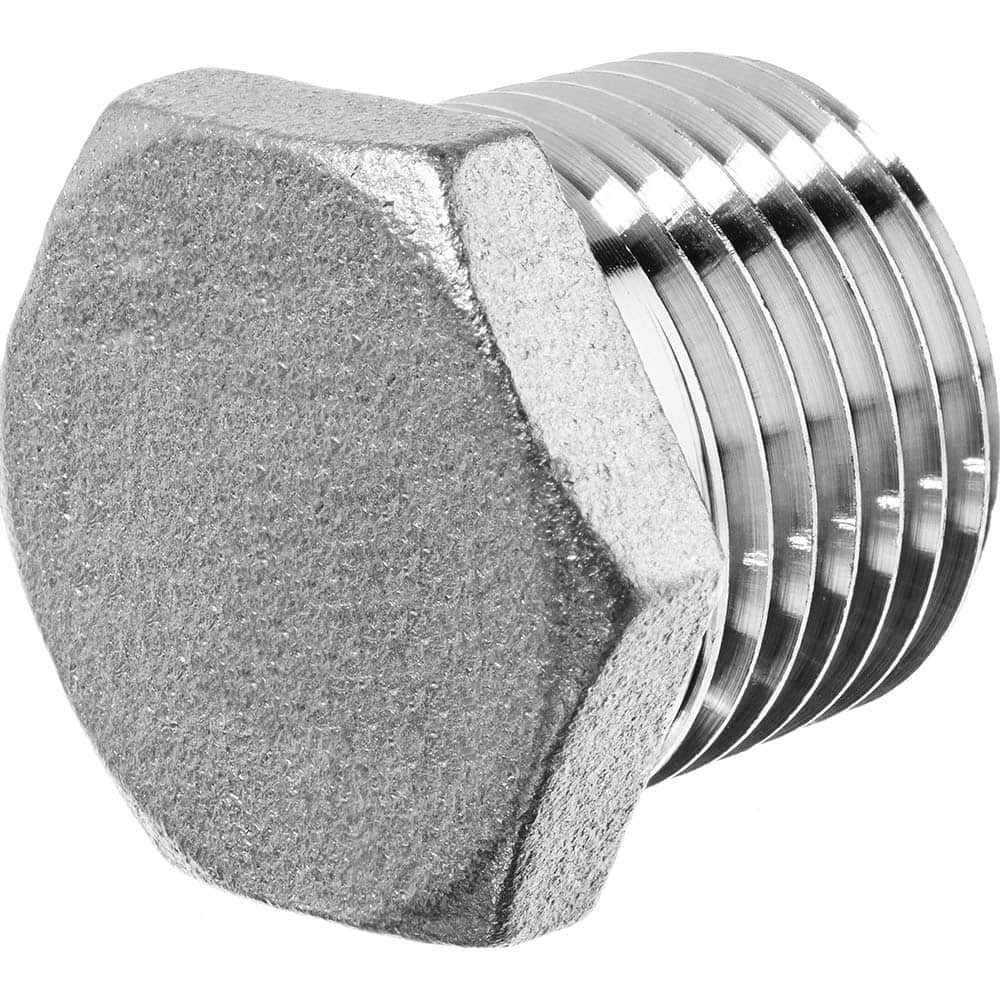 USA Sealing - Stainless Steel Pipe Fittings; Type: Hex Head Plug ; Fitting Size: 1 ; End Connections: MBSPT ; Material Grade: 316 ; Pressure Rating (psi): 150 - Exact Industrial Supply