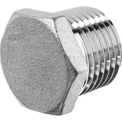 USA Sealing - Stainless Steel Pipe Fittings; Type: Hex Head Plug ; Fitting Size: 3/8 ; End Connections: MBSPT ; Material Grade: 304 ; Pressure Rating (psi): 150 - Exact Industrial Supply