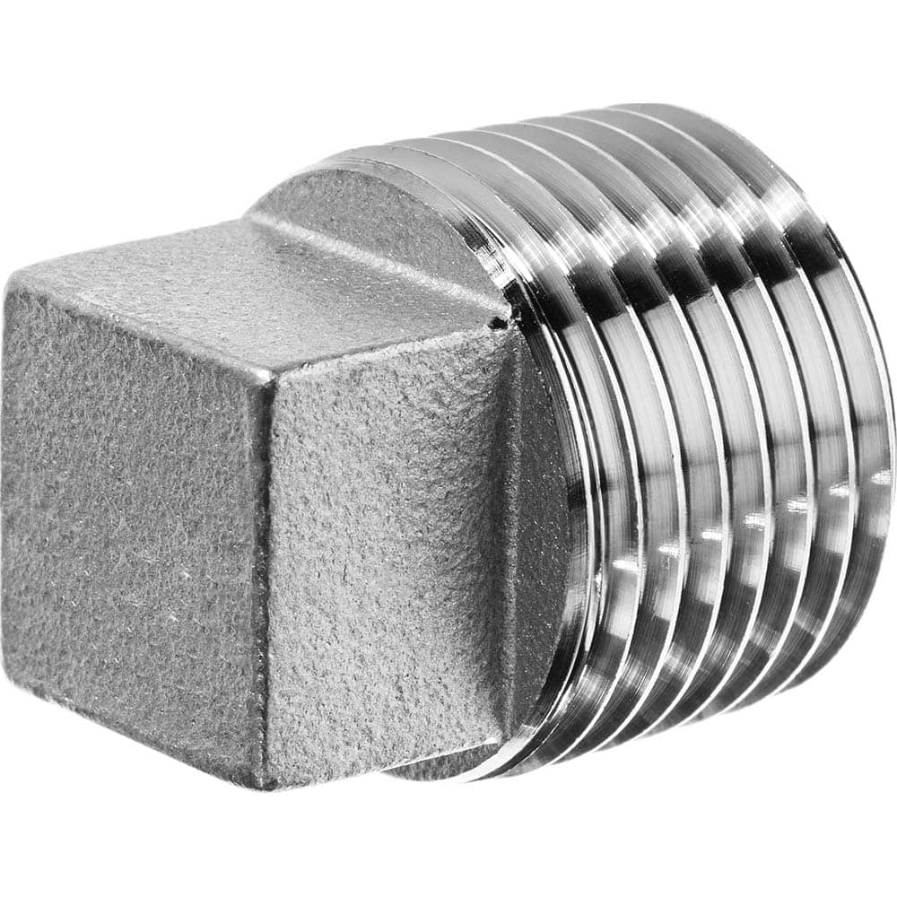 USA Sealing - Stainless Steel Pipe Fittings; Type: Square Head Plug ; Fitting Size: 1-1/2 ; End Connections: MBSPT ; Material Grade: 316 ; Pressure Rating (psi): 150 - Exact Industrial Supply