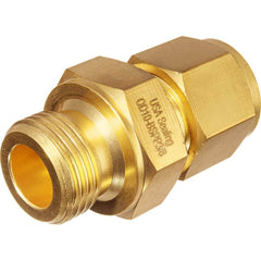 USA Sealing - Metal Compression Tube Fittings; Type: Male Straight Fitting ; End Connections: Tube OD x Male BSPT ; Tube Outside Diameter (Inch): 1/2 ; Thread Size: 1/4 ; Material: Brass ; Compression Style: Double Ferrule - Exact Industrial Supply