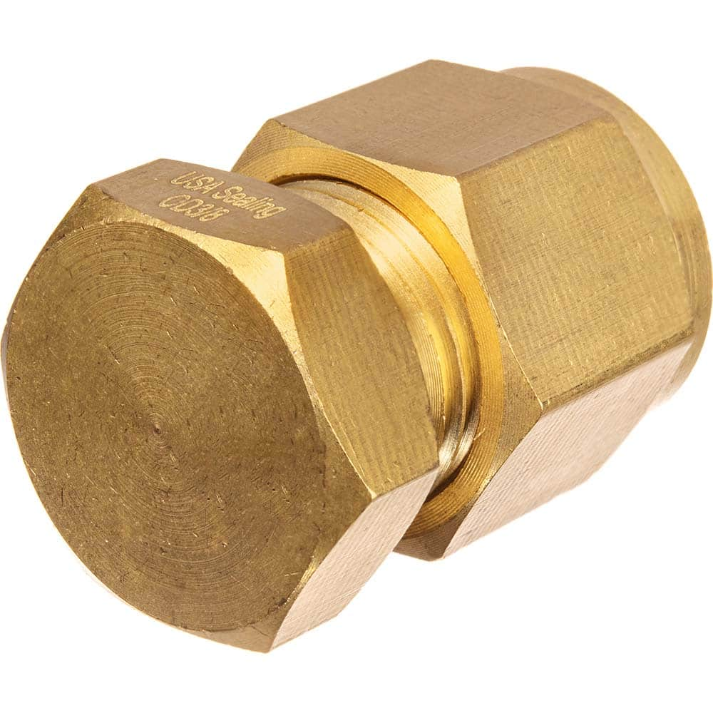 USA Sealing - Metal Compression Tube Fittings; Type: Plug ; End Connections: Tube OD x Tube OD ; Tube Outside Diameter (mm): 12 ; Thread Size: None ; Material: Brass ; Compression Style: Double Ferrule - Exact Industrial Supply