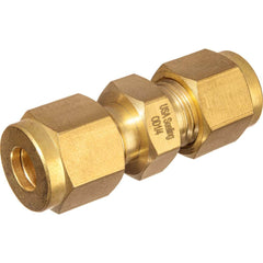 USA Sealing - Metal Compression Tube Fittings; Type: Union ; End Connections: Tube OD x Tube OD ; Tube Outside Diameter (mm): 4 ; Thread Size: None ; Material: Brass ; Compression Style: Double Ferrule - Exact Industrial Supply