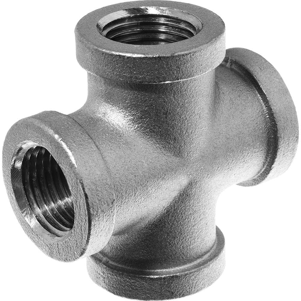 USA Sealing - Aluminum Pipe Fittings; Type: Cross ; Fitting Size: 1/2 x 1/2 x 1/2 x 1/2 ; End Connections: FNPT x FNPT x FNPT x FNPT ; Material Grade: Class 150 ; Pressure Rating (psi): 150 - Exact Industrial Supply