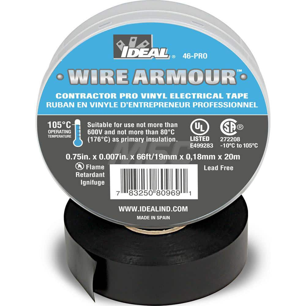 Vinyl Film Electrical Tape: 3/4″ Wide, 66' Long, 7 mil Thick, Brown Series 46-PRO