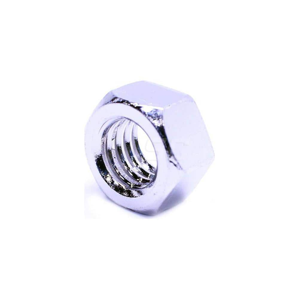 Hex Nut: Grade 316 Stainless Steel, NL-19 Finish Right Hand Thread, 1-1/2″ Across Flats, 2B, ANSI B18.2.2