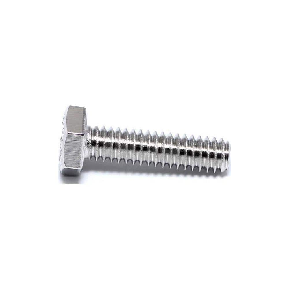 Hex Head Cap Screw: M8 x 1.25 x 60 mm, Grade 18-8 Stainless Steel, NL-19 Finish Fully Threaded, 13 mm Hex, DIN 933