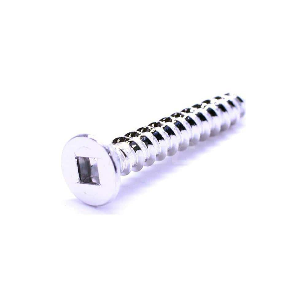 Machine Screw: #10-32 x 1-1/4″, Flat Head, Square Stainless Steel, NL-19 Finish, Grade 18-8, ANSI B18.6.3