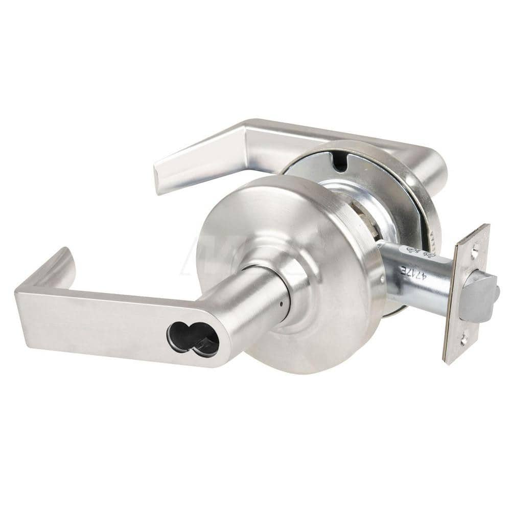 Lever Locksets; Type: Cylindrical Lock; Key Type: Keyless; Strike Type: Curved Lip Strike; Finish/Coating: Satin Nickel; Material: Metal; Material: Metal; Door Thickness: 1.75 in; Backset: 2.75 in; Cylinder Type: No Keyway; Minimum Order Quantity: Metal;