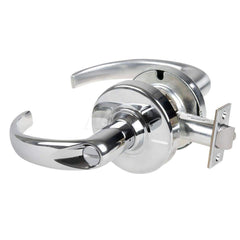 Lever Locksets; Type: Cylindrical Lock; Key Type: Keyless; Strike Type: Curved Lip Strike; Finish/Coating: Bright Chrome; Material: Metal; Material: Metal; Door Thickness: 1.75 in; Backset: 2.75 in; Cylinder Type: No Keyway; Minimum Order Quantity: Metal;