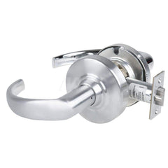 Lever Locksets; Type: Cylindrical Lock; Key Type: Keyless; Strike Type: Curved Lip Strike; Finish/Coating: Satin Chrome Antimicrobial; Material: Metal; Material: Metal; Door Thickness: 1.75 in; Backset: 2.75 in; Cylinder Type: No Keyway; Minimum Order Qua