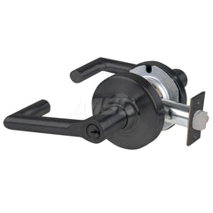 Lever Locksets; Type: Cylindrical Lock; Key Type: Keyed Different; Strike Type: Curved Lip Strike; Finish/Coating: Matte Black; Material: Metal; Material: Metal; Door Thickness: 1.75 in; Backset: 2.75 in; Cylinder Type: Schlage C Keyway; Minimum Order Qua