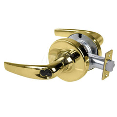 Lever Locksets; Type: Cylindrical Lock; Key Type: Keyless; Strike Type: Curved Lip Strike; Finish/Coating: Bright Brass; Material: Metal; Material: Metal; Door Thickness: 1.75 in; Backset: 2.75 in; Cylinder Type: No Keyway; Minimum Order Quantity: Metal;