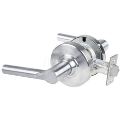 Lever Locksets; Type: Cylindrical Lock; Key Type: Keyless; Strike Type: Curved Lip Strike; Finish/Coating: Satin Chrome; Material: Metal; Material: Metal; Door Thickness: 1.75 in; Backset: 2.75 in; Cylinder Type: No Keyway; Minimum Order Quantity: Metal;