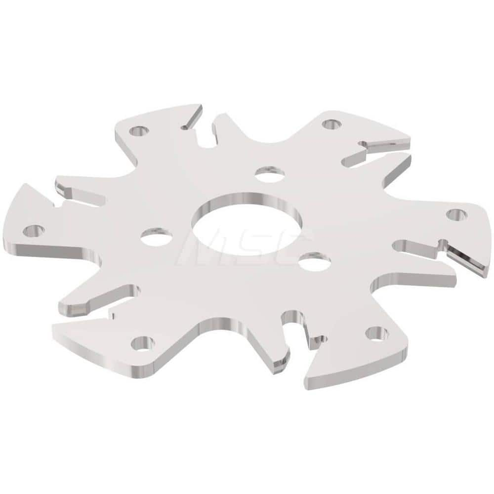 Indexable Slotting Cutter: 3.1 mm Cutting Width, 80 mm Cutter Dia, Arbor Hole Connection, 19.5 mm Depth of Cut, Right Hand Cut Screw, Uses 6 150.10 Inserts, 6 Teeth, Straight, Positive, Steel, Uncoated