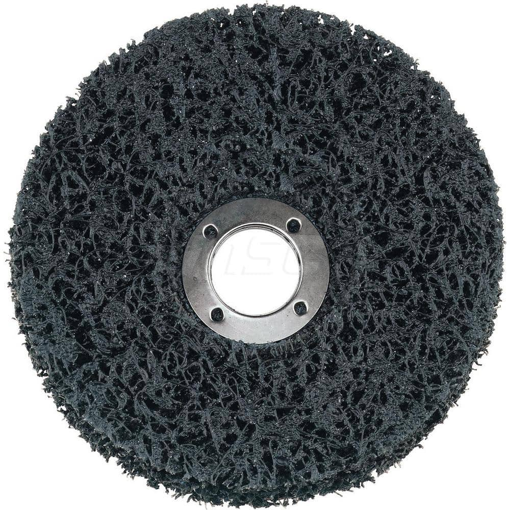 Deburring Disc: 5″ Disc Dia, 7/8″ Hole, Medium Grade, Fleece Arbor Mount, Gray, 2,700 Max RPM