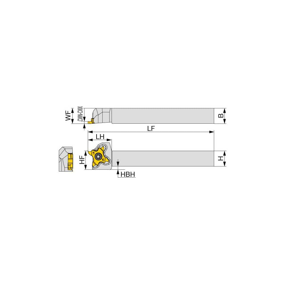 Indexable Grooving Toolholder:  STCR1212F18, Uses 18 Inserts,  No